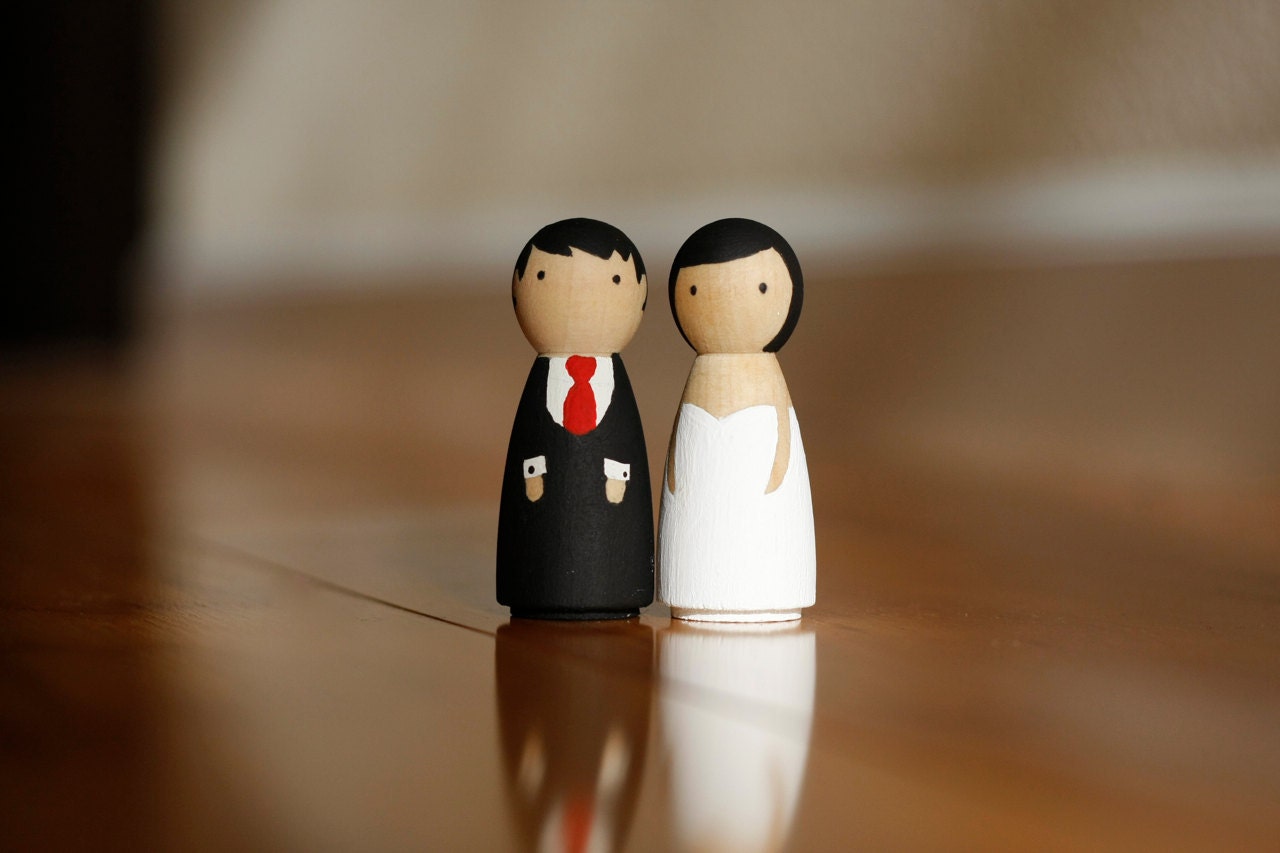 SEMI-Custom Simple MINI Wedding Cake Toppers: Perfect for brides on a budget.