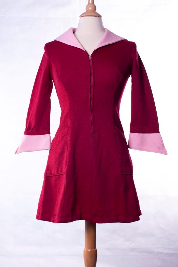 Vintage 60's Red and pink mod Daphne mini dress