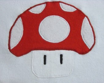 Super Mario Brothers 1-Up Mushroom Flannel Baby Bib Made to Order