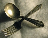 NS Silverplate Baby Fork and Spoon