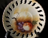 Hand Painted Saucer Peaches Grapes - Looks Like Lefton