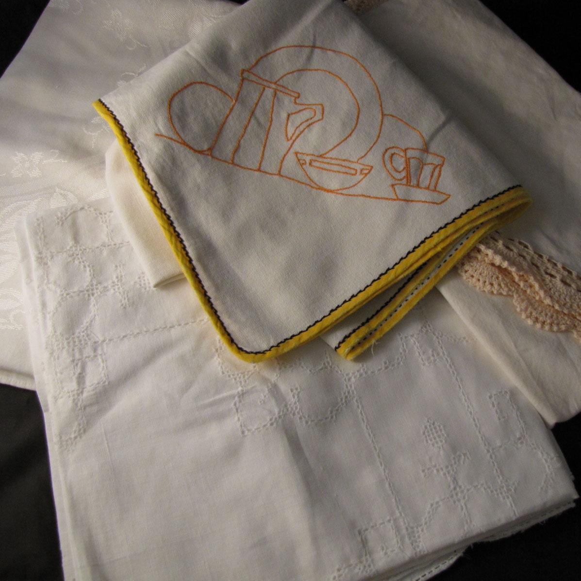 Let's Just Table It with Vintage Tablecloths Bridge Cloths