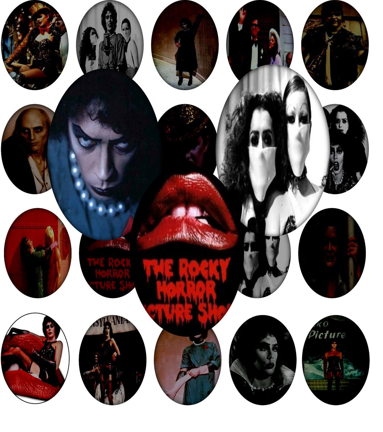 The Rocky Horror Picture Show 40mm x 30mm printable digital collage sheet