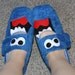 fuzzy blue monster slippers - ON SALE
