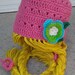 Pink Rapunzel Character Hat with Long Braids