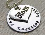 Mom Hand Stamped Necklace