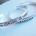 Hand Stamped Jewelry - personalized cuff bracelet - customized jewelry  Personalized jewelry - SaLe