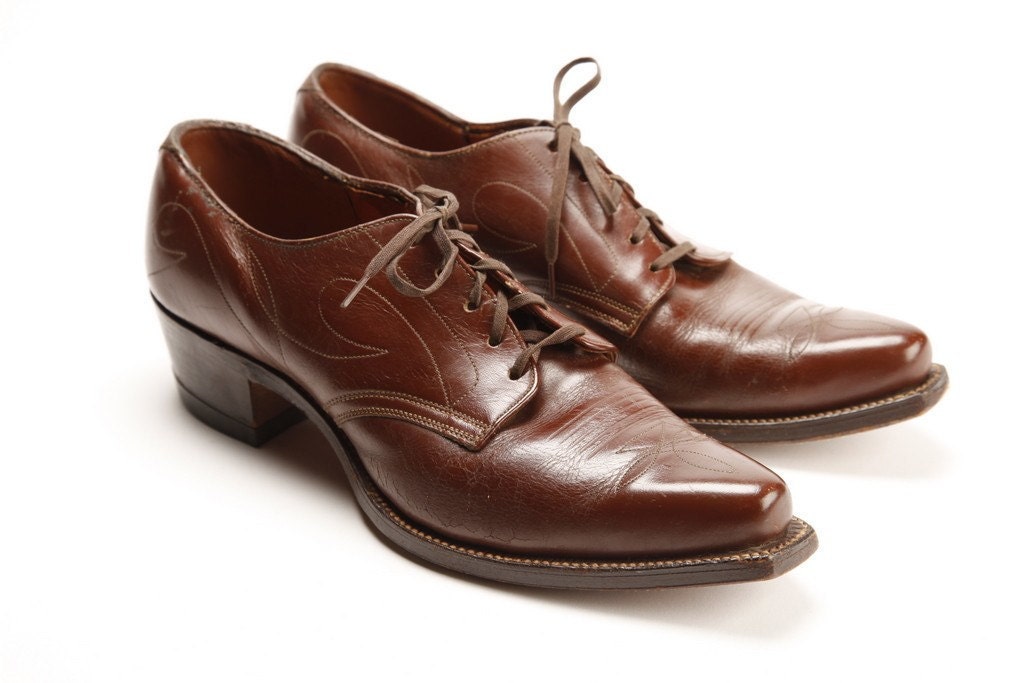 1950s Vintage Size mens 9.5 Short Cowboy Boots/Shoes