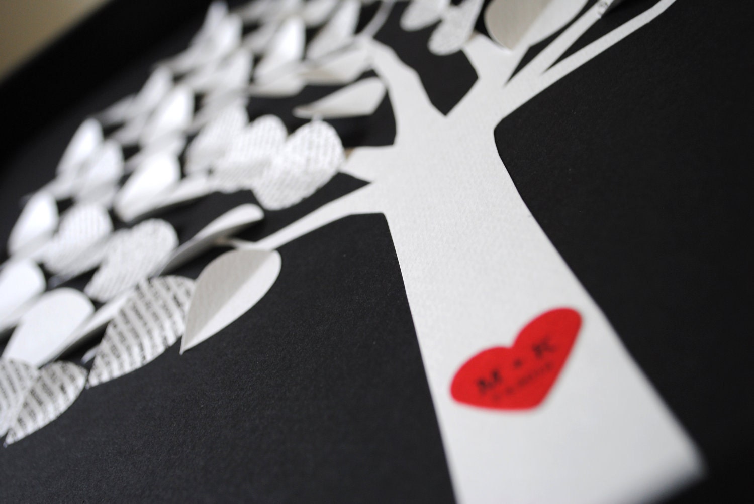 Unique Wedding Guest Book Alternative - 3D Song Tree Guest Book - MED - For up to 75 guests (includes frame, instruction card & pens)