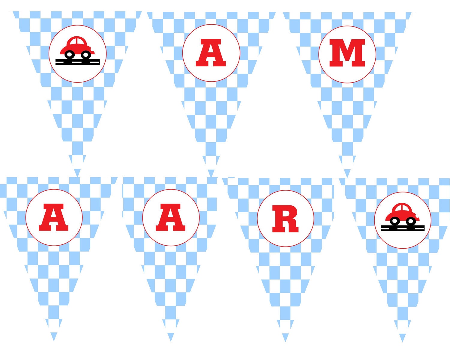 Printable Litttle Red Car Banner