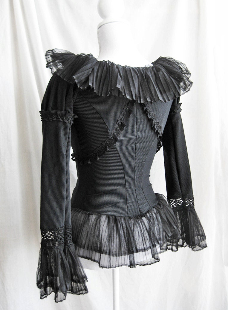Blouse Venezia, victorian mourning, burlesque, goth, steampunk noir, Somnia Romantica by Marjolein Turin
