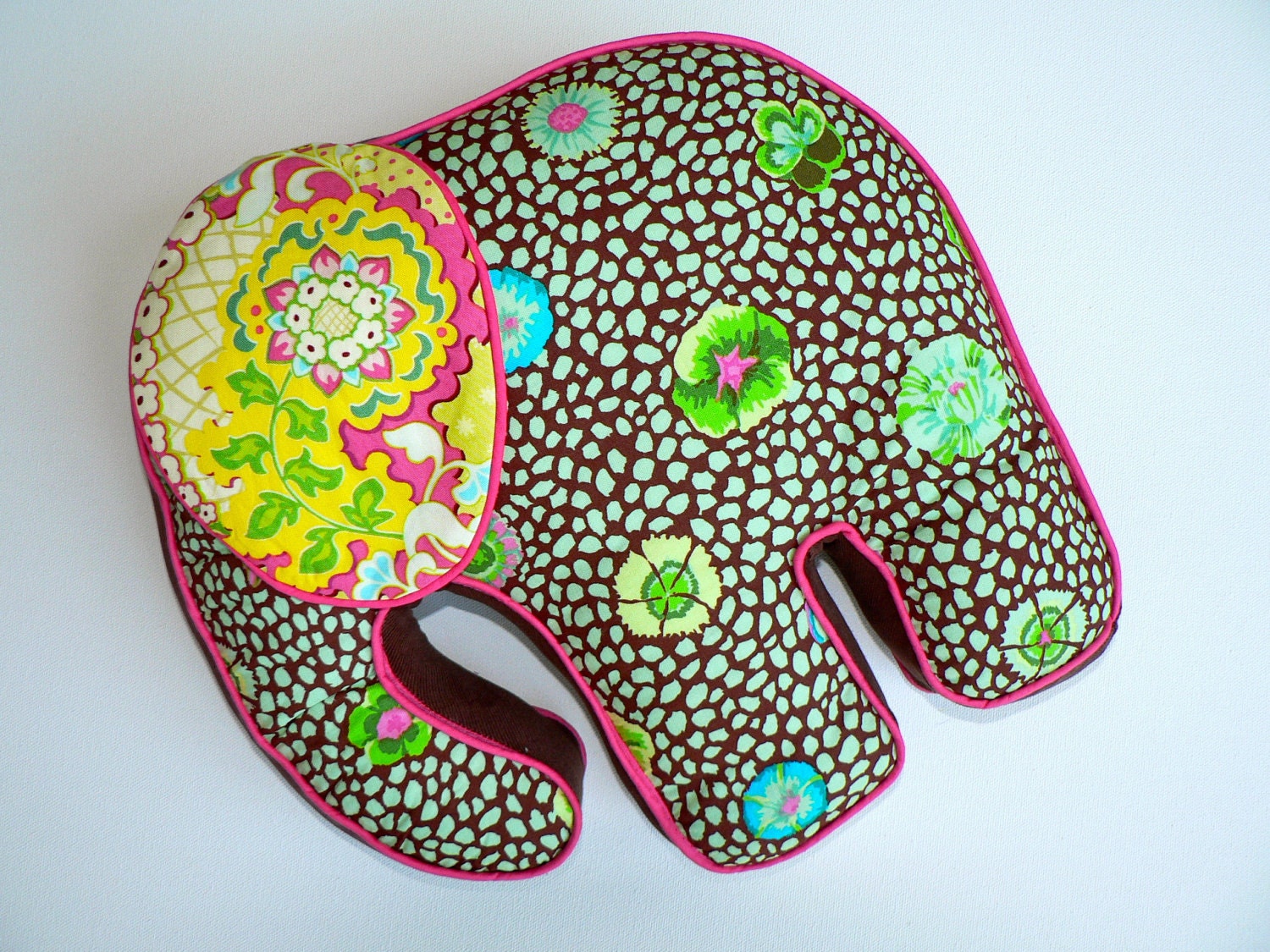Chocolate and Mint Elephant Pillow