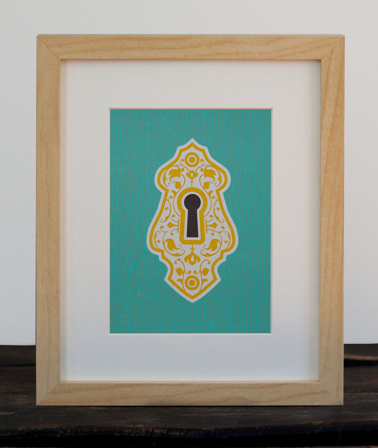 Vintage Lock / 5x7 screenprint