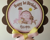 NEW...Pink and Yellow Girly Farm Collection Cake Topper Il_170x135