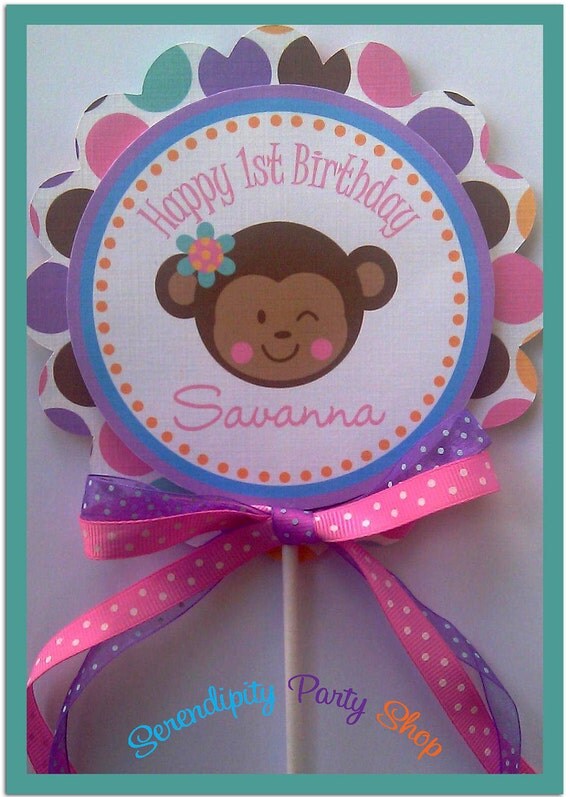 Lil Monkey Smash Cake Topper -Monkey Cake Topper -Monkey -Monkey Birthday -1st Birthday Il_570xn