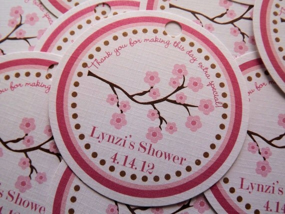 Cherry Blossom Favor Tags, Gift Tags, Thank You Tags, CHOOSE 1 DESIGN Il_570xn