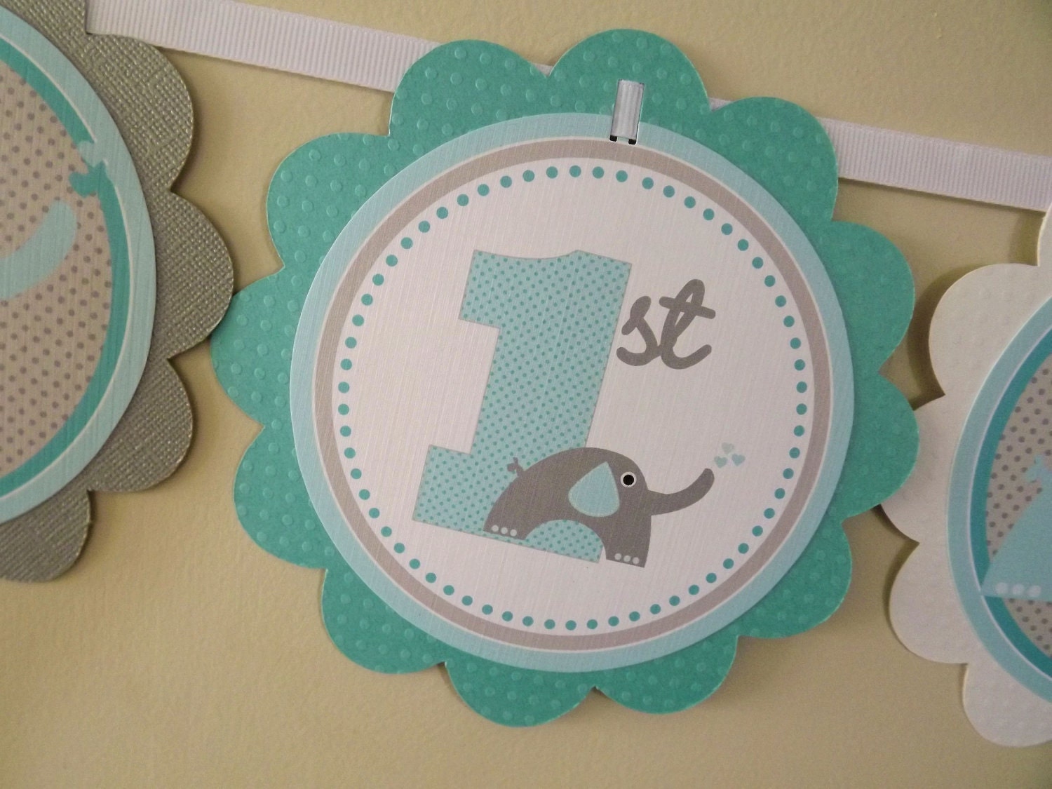NEW...Blue and Grey Elephant Heart Collection: Word Banner Il_570xn