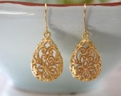 Gold Earrings 16k Gold Plated Floral Earrings