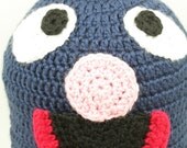 OOAK Grover Hat - Sesame Street/St/Muppets/Navy Blue - Kids 4-10 Years - OOAK Ready To Ship - Handmade & Crocheted Crochet