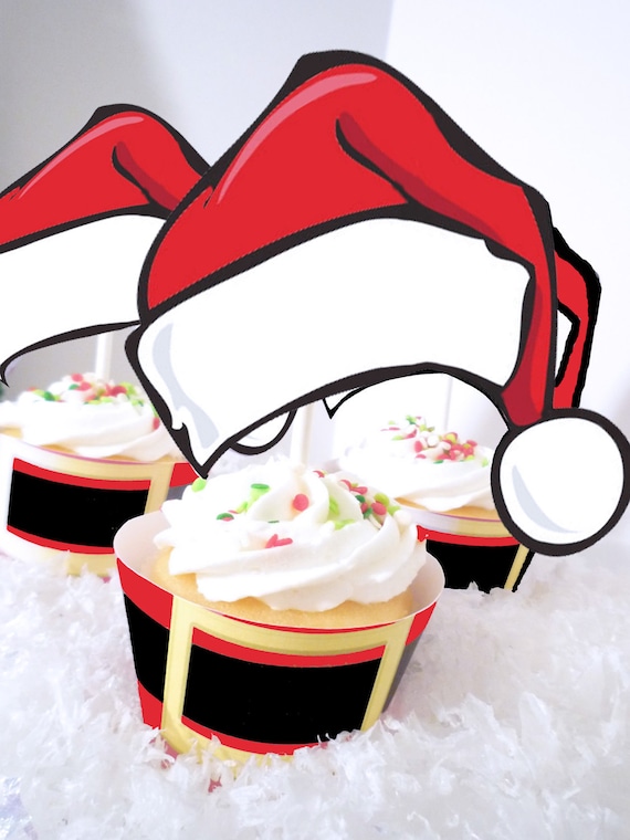 Printable Christmas Cupcake Toppers and Wrappers - Santa Claus Collection Il_570xn