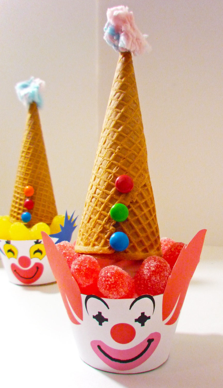Circus Clown Printable Party Cupcake Wrappers