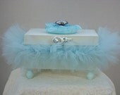 Decorative Music Box Wooden White and Light Blue Music Box plays Fur Elise-By the Sea Ready To Ship