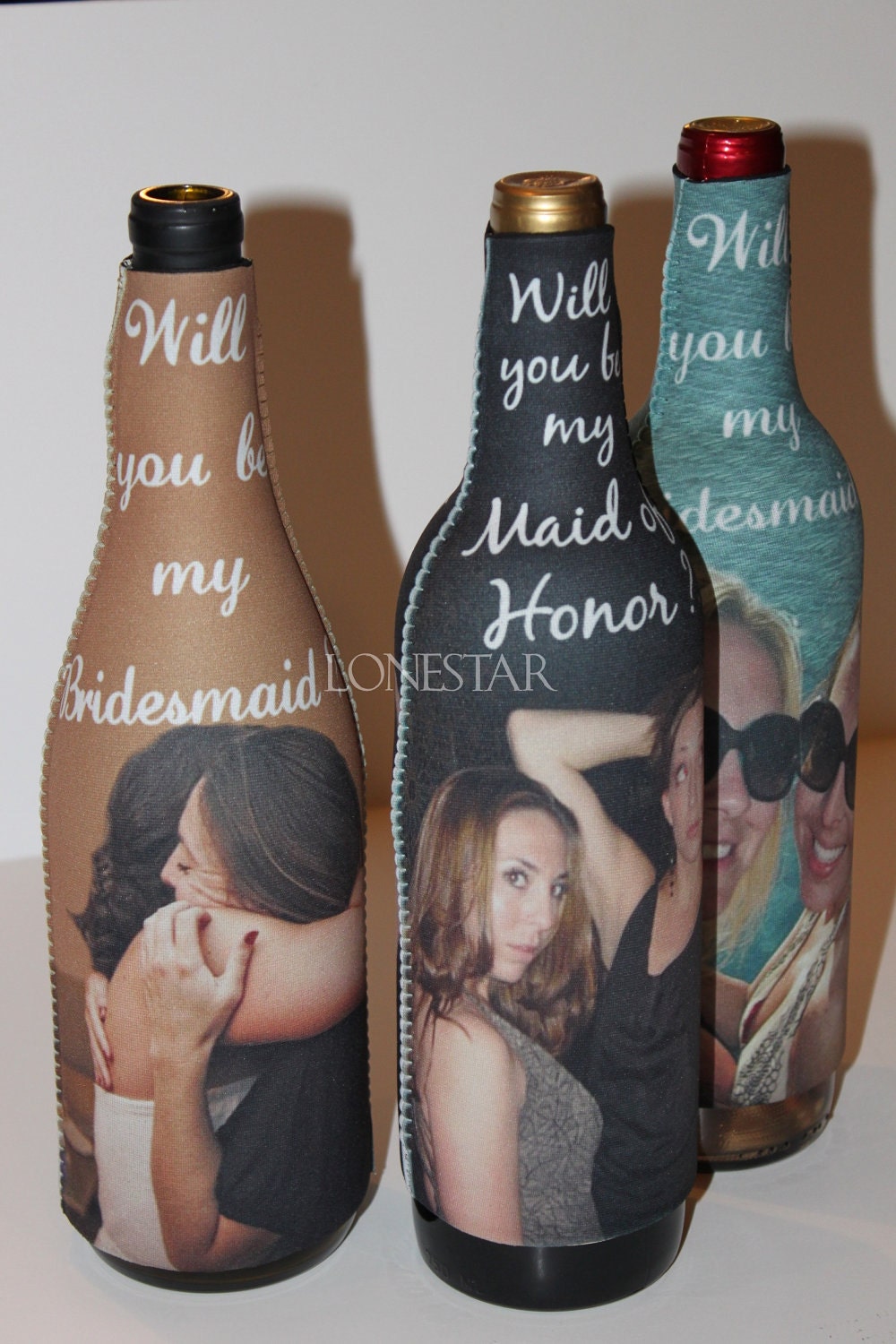 PERSONALIZED WEDDING FAVORS-Bridesmaids Gift-Wedding Gifts- Wine Insulators- Great Gifts for the Wedding Party