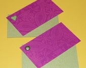 pretty in pink n green filigree gift tags