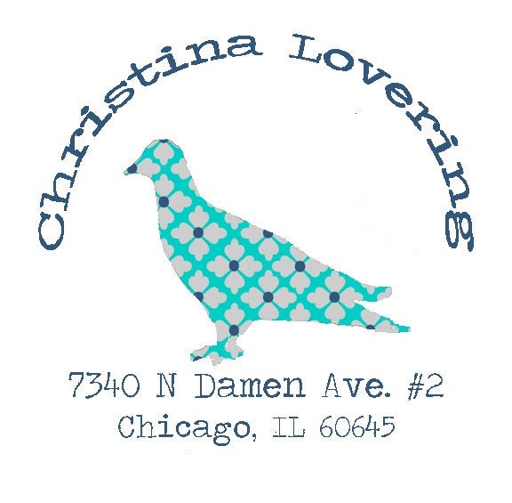 Personalized Blue Pigeon Bird Lover Return Address Labels- Set of 20