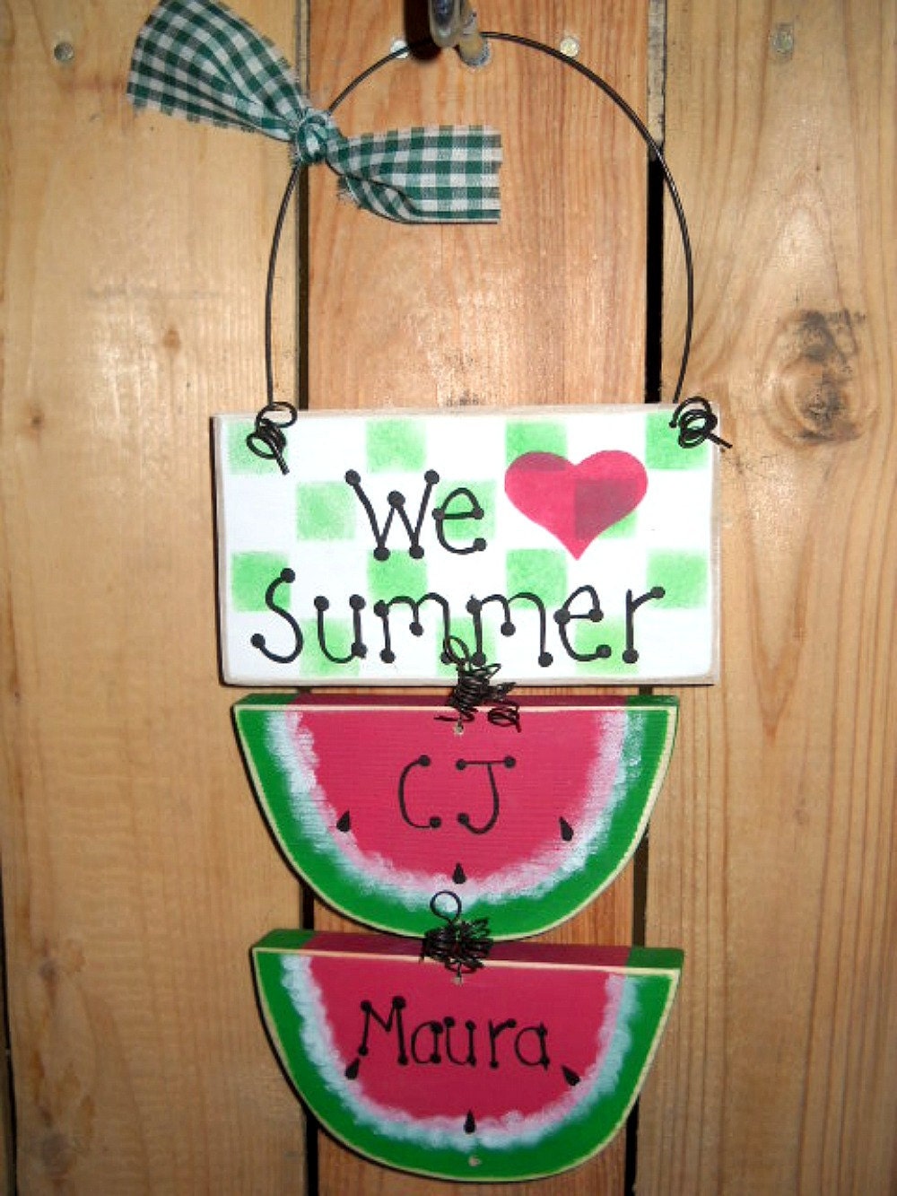 Personalized Wooden We Love Summer Watermelon Sign