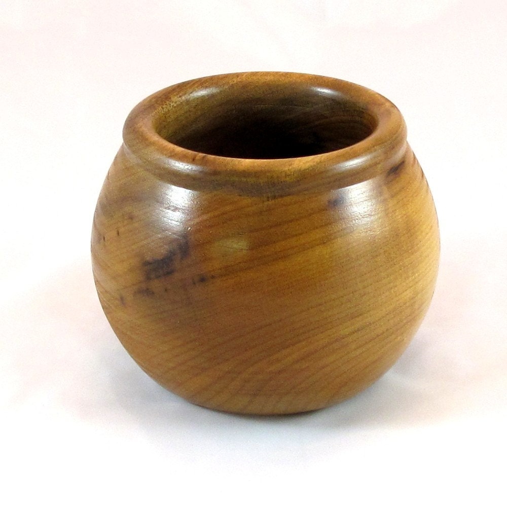 Handcrafted Myrtle Wood "Bean Pot" Vase