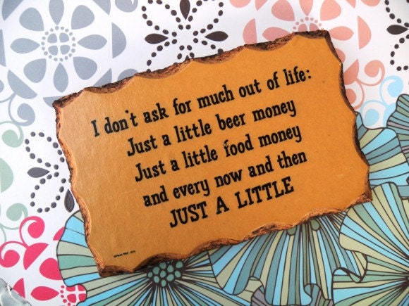 Vintage Humor Wall Hanging Postcard, Wood, Love Quotes, Beer
