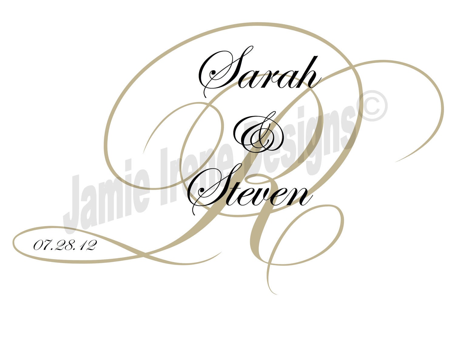 Custom Designed Digital Printable Wedding Monogram