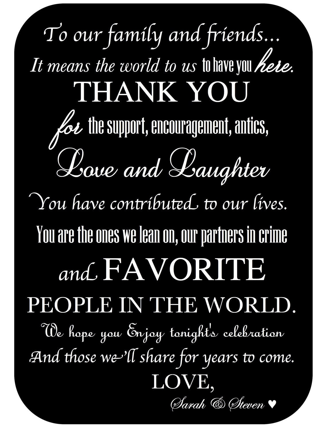 Custom Designed Wedding Day Thank You Card, Sign, or Poster Print Ready DIY