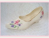 Vintage Porcelain Shoe. Collectible. Miniature. Cre Irish Porcelain