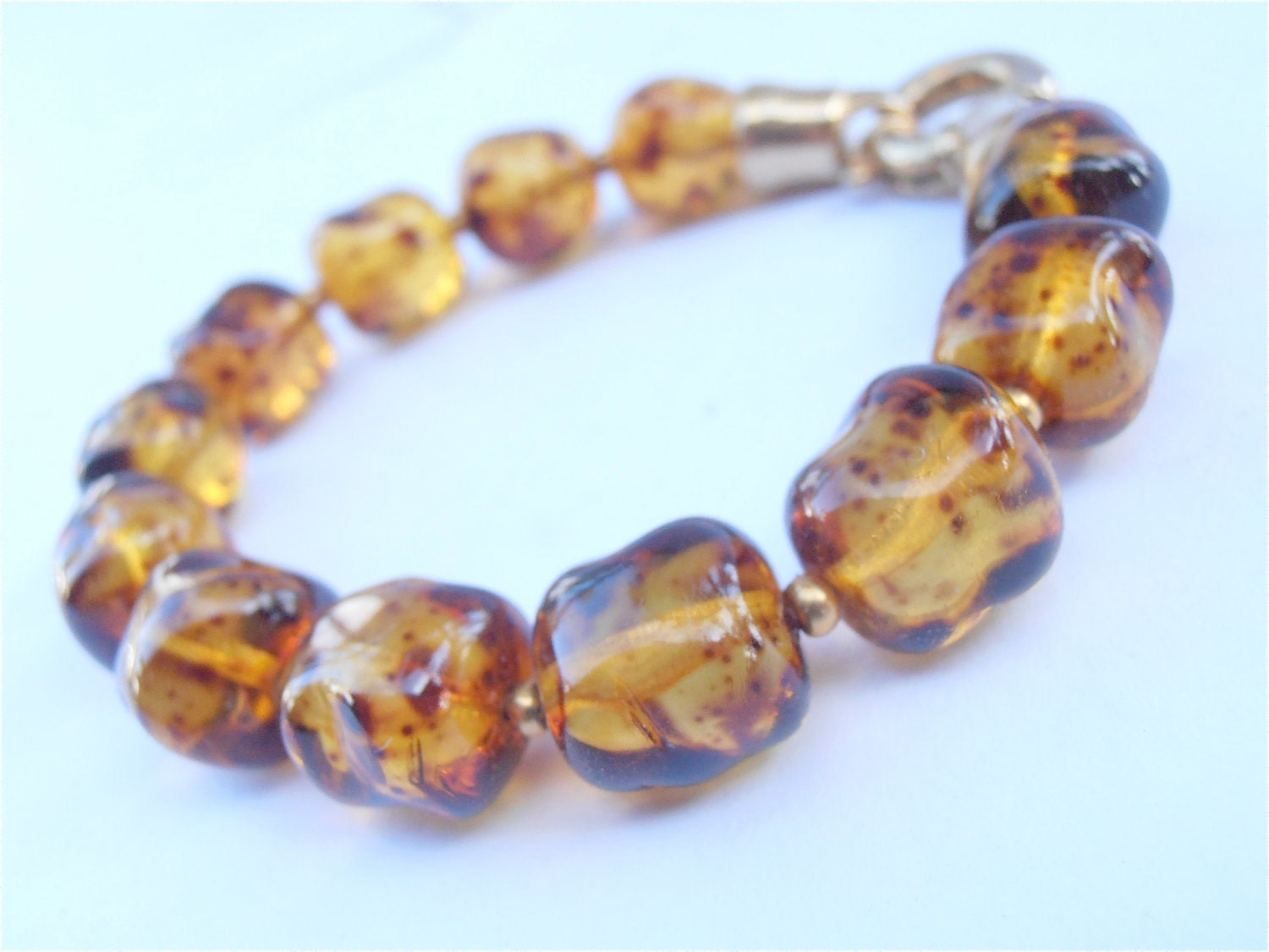 Vintage Faux Amber Bracelet Amber Crystal Bracelet Amber Bracelet Amber Crystal Bracelet Amber Glass Bracelet Chunky Amber Bead Bracelet