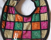 Toddler Bib Colorful Squares with Stars (158)