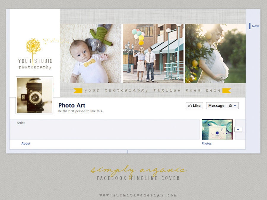INSTANT DOWNLOAD Facebook Timeline Cover design - Simply Organic by Summit Avenue