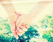 Don't let go 2 children holding hands big brother little sister Photography Art 8x8 Print