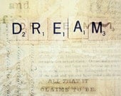 Dream Inspirational Scrabble Letter word Photography Art 8x10 Print