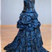 Blue Steampunk Wedding Dress, Turn of the Century Inspired Bustle Dress, Custom Made to Order in your size