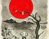 Under The Same Sun. All Profits Donated to Japan Relief. 5x7 Print on Watercolour Paper signed by coryBasil