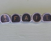 typewriter key bracelet , faith