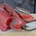 Toy Telephone Metal Red 1940's Dial Bell Chippy Shabby Collectible