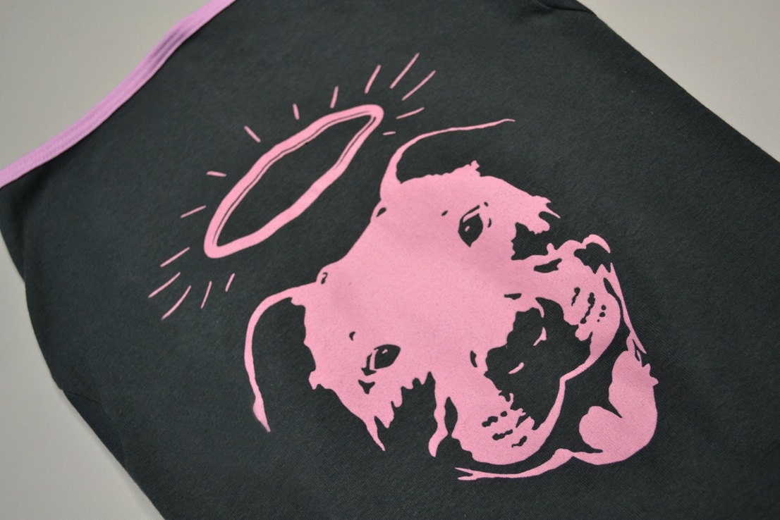 New Girl Pink American Apparel Dog Tee Hand Screen Printed Tshirt