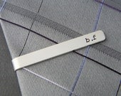 Sterling Silver Personalized Hand Stamped Tie Bar Clip