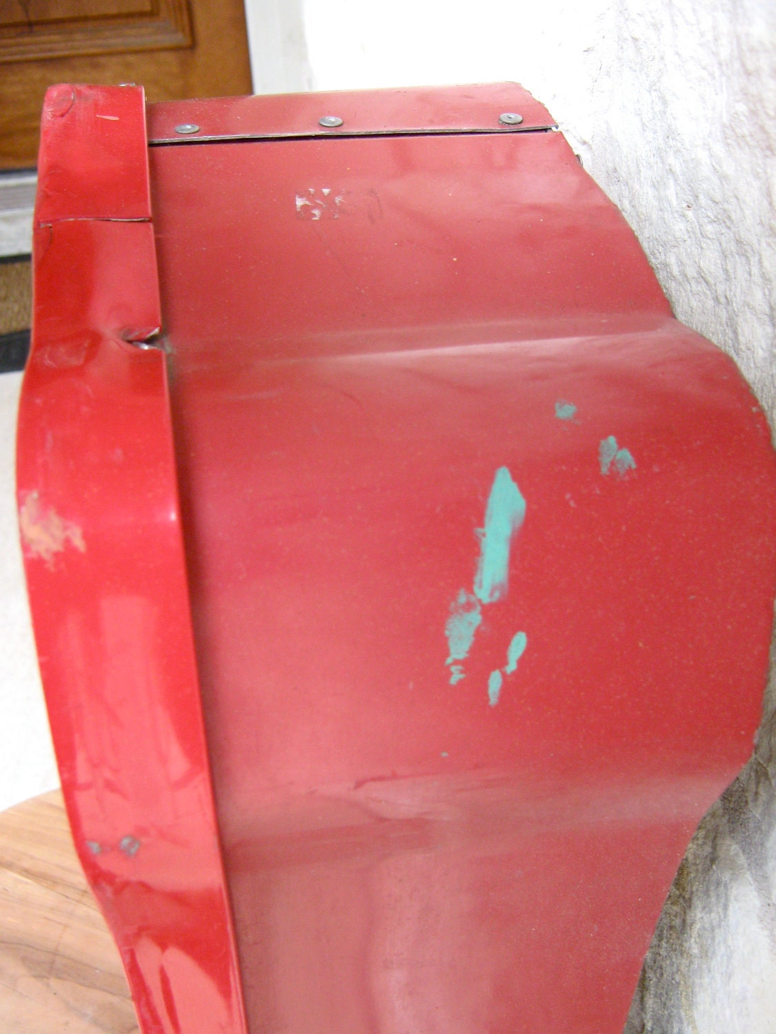 Reserved for David Red Vintage Industrial Lowercase Letter 'd'