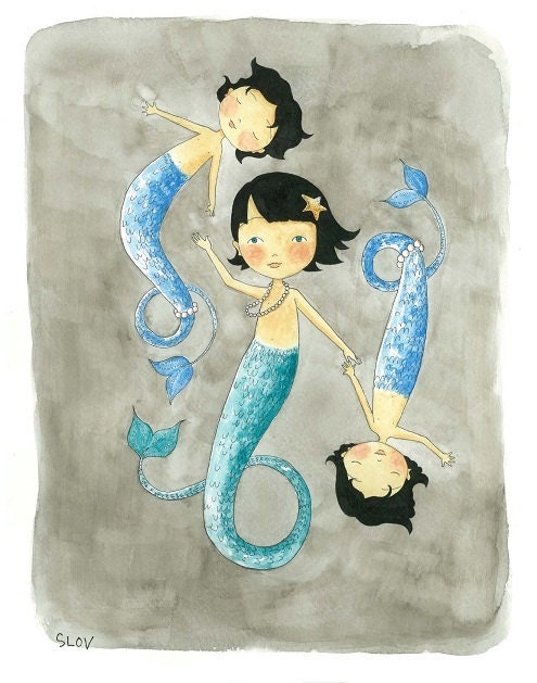 Celestial Mermaids - 8"x10" print