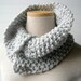Hand Knit Button Up/ button down Cowl Scarf Soft Heather Grey