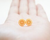 Tiny Sliced Orange Post Earrings